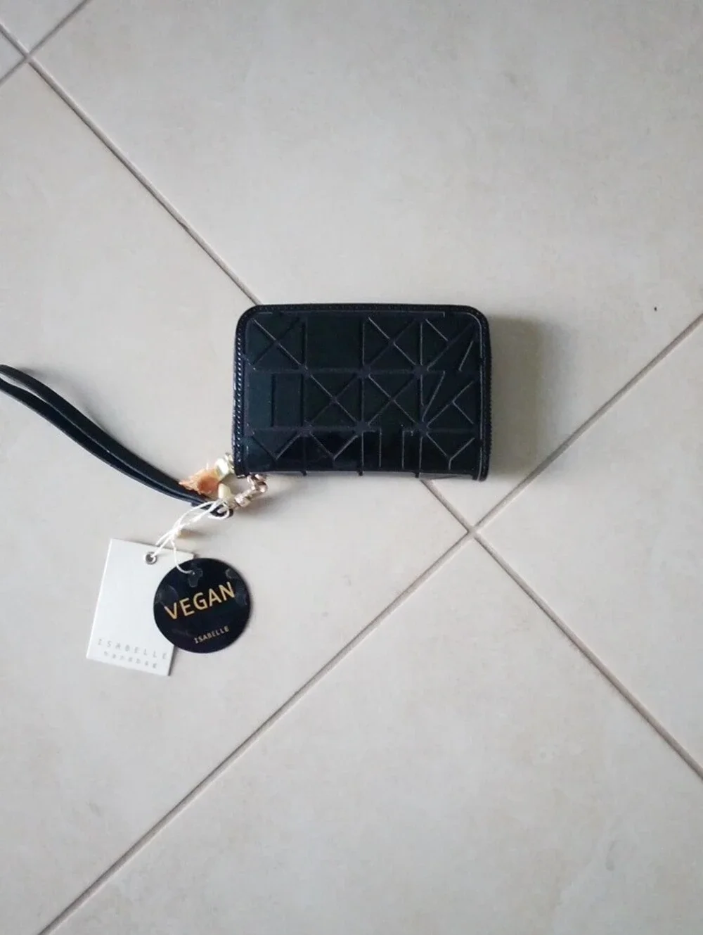 Vegan Black Geometric Wallet